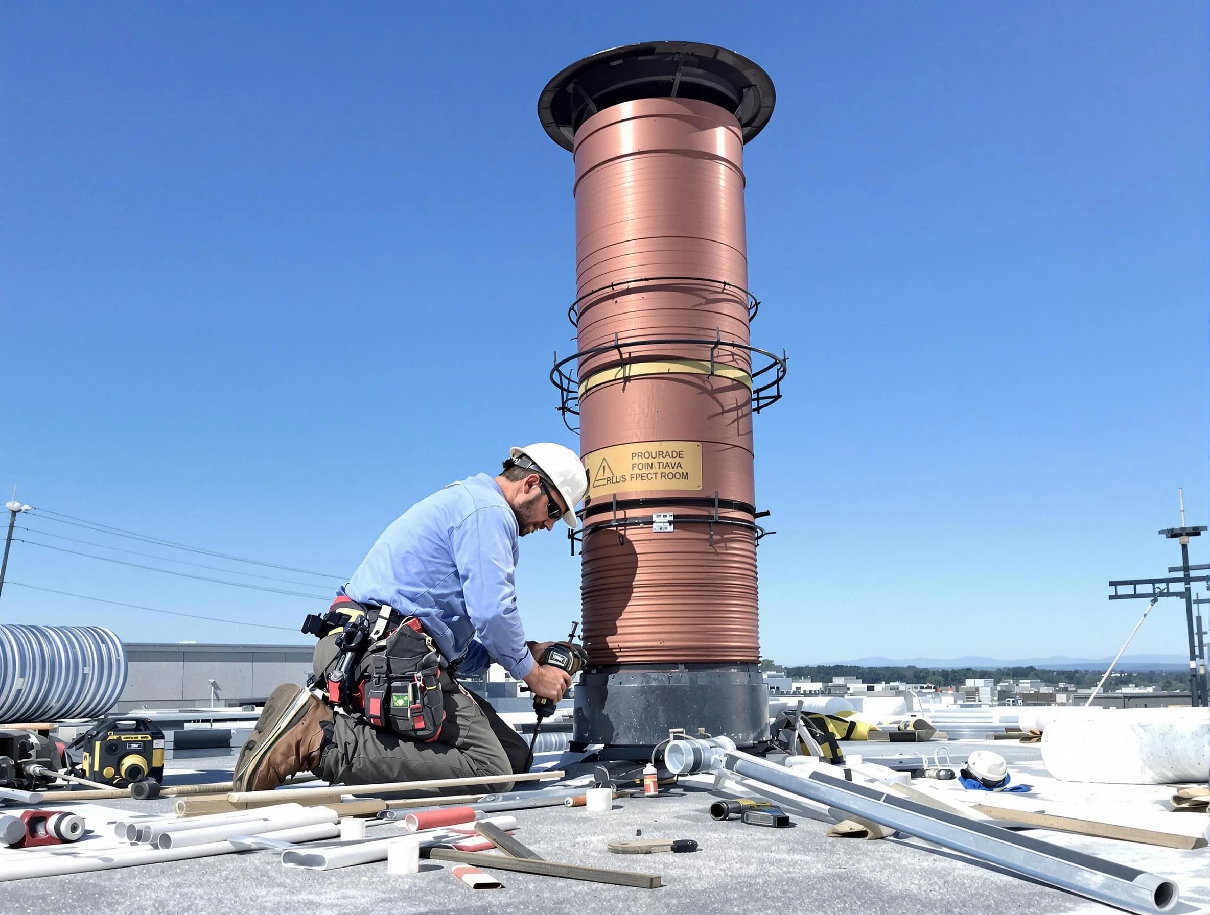 Installed chimney liner by Belleville Chimney Sweep in Belleville, NJ