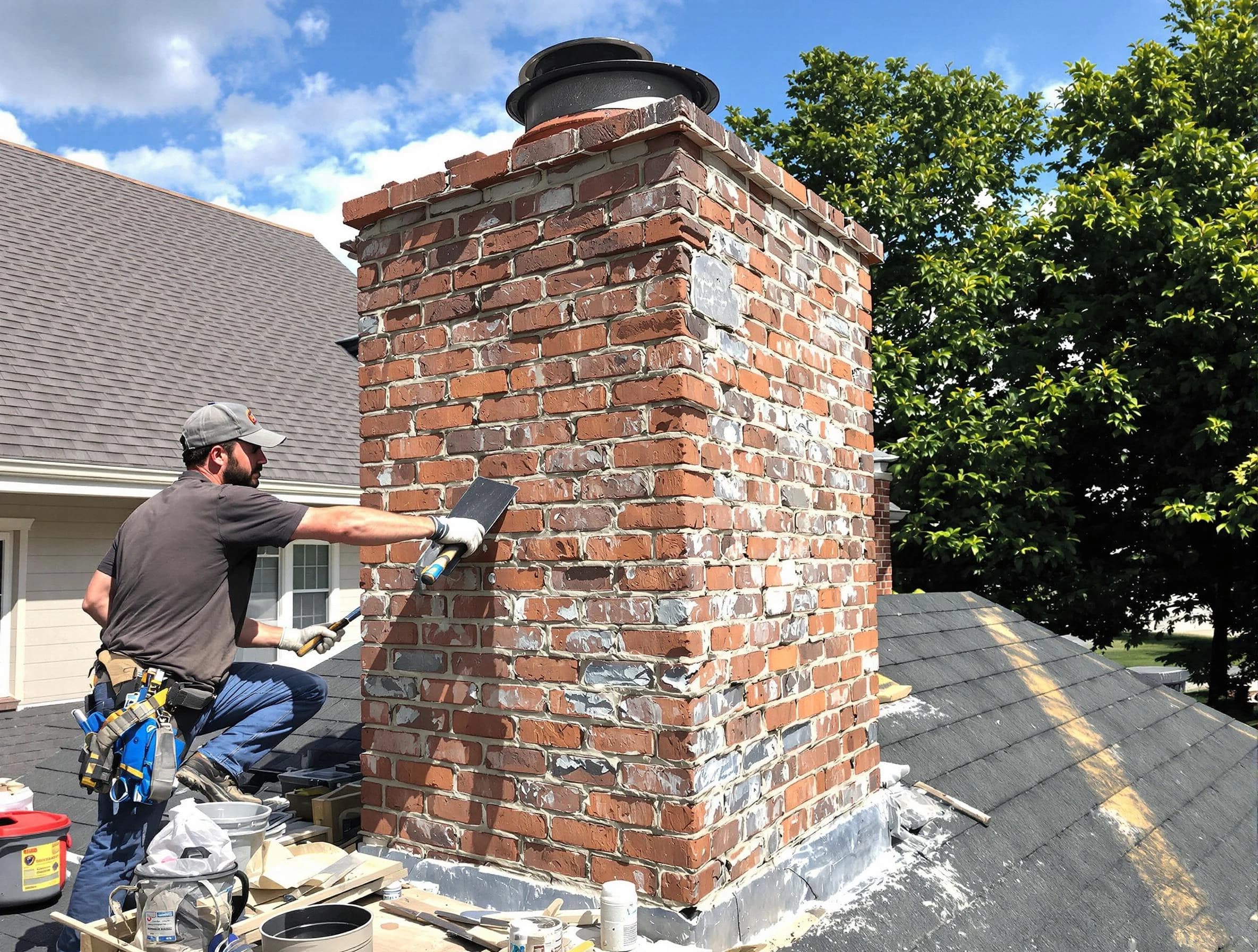 Completed chimney rebuild by Belleville Chimney Sweep in Belleville, NJ