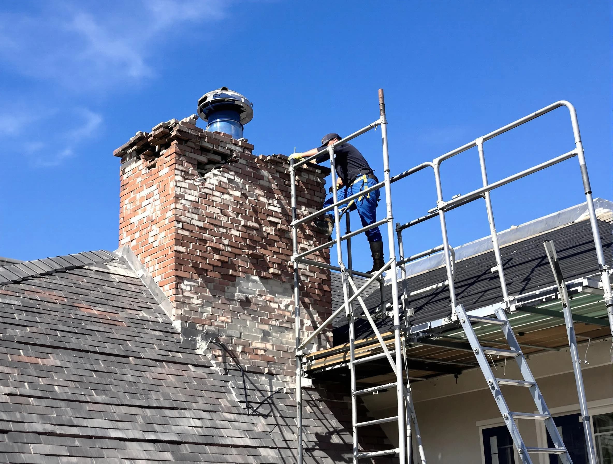 Rebuilding a chimney structure by Belleville Chimney Sweep in Belleville, NJ