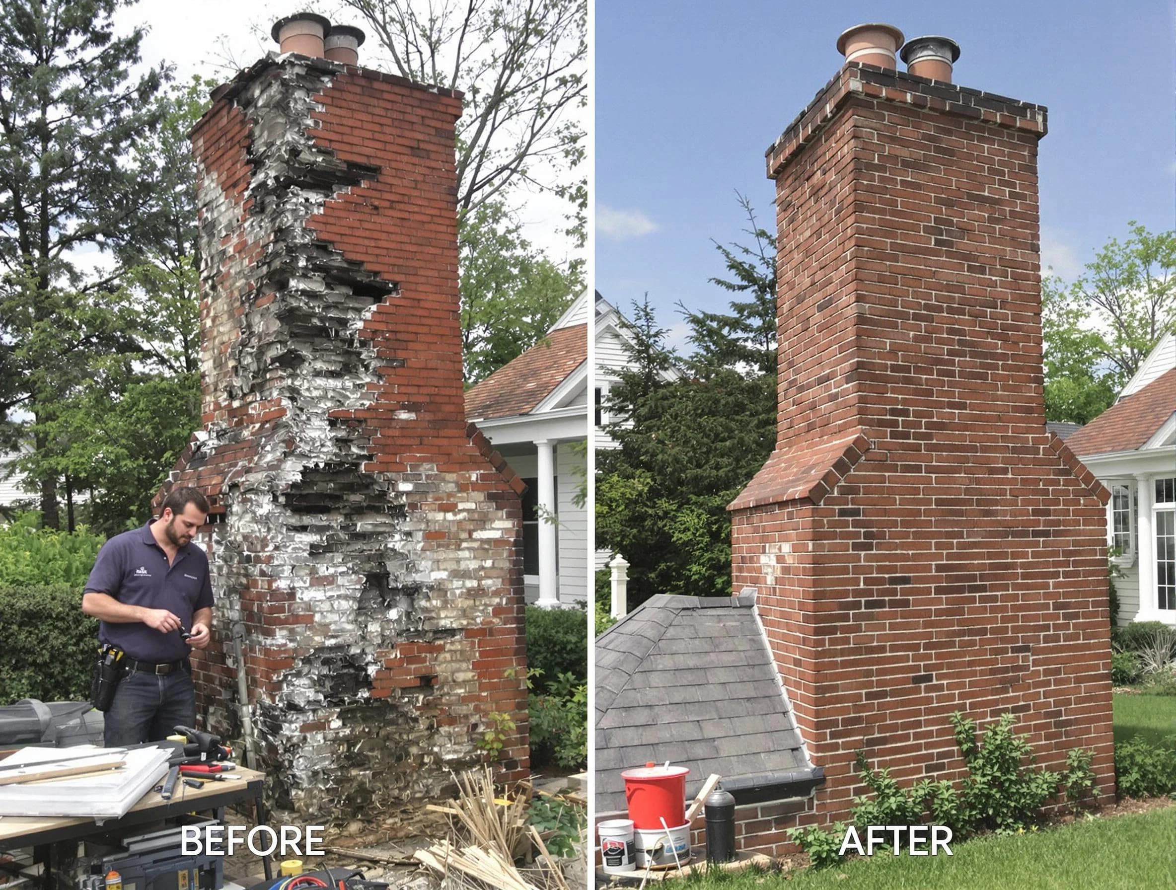 Belleville Chimney Sweep performing a full chimney restoration in Belleville, NJ