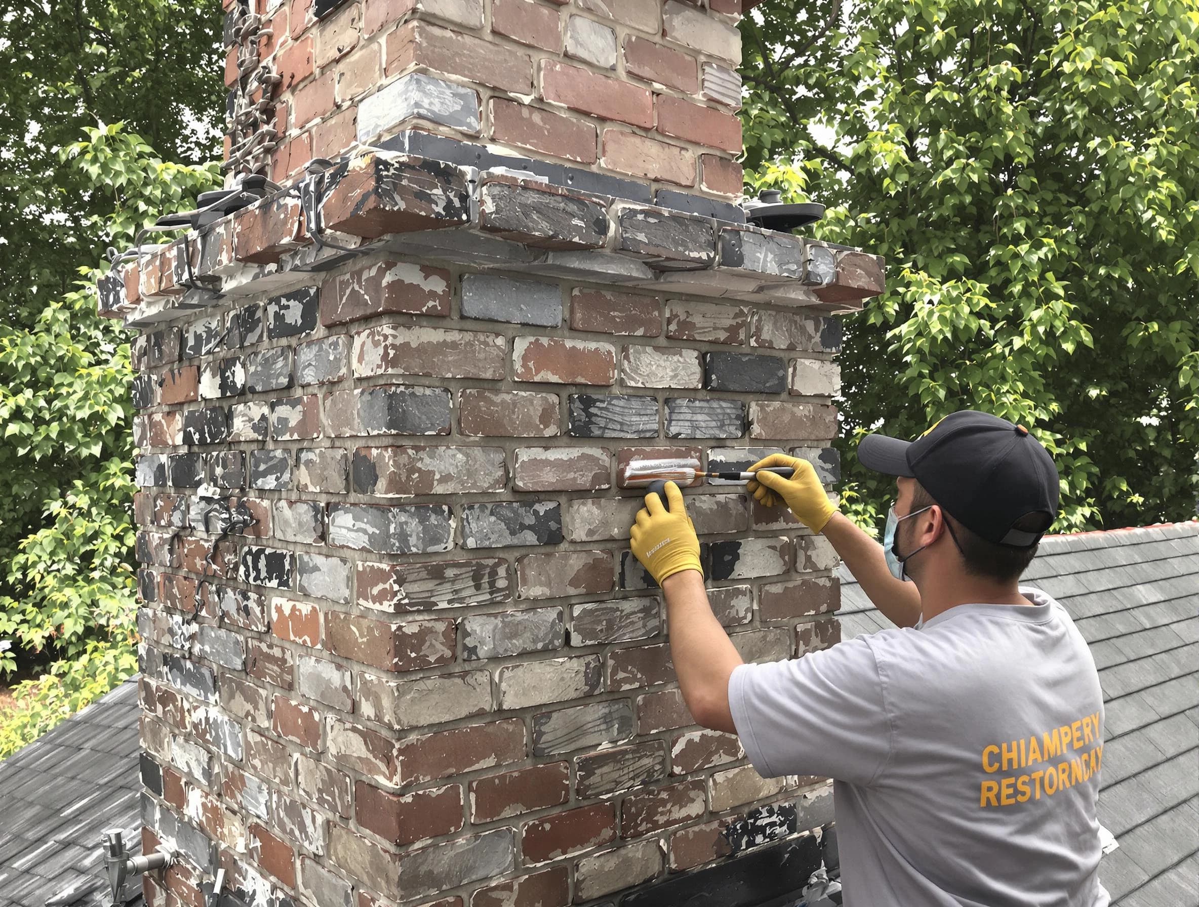 In-progress chimney restoration by Belleville Chimney Sweep in Belleville, NJ