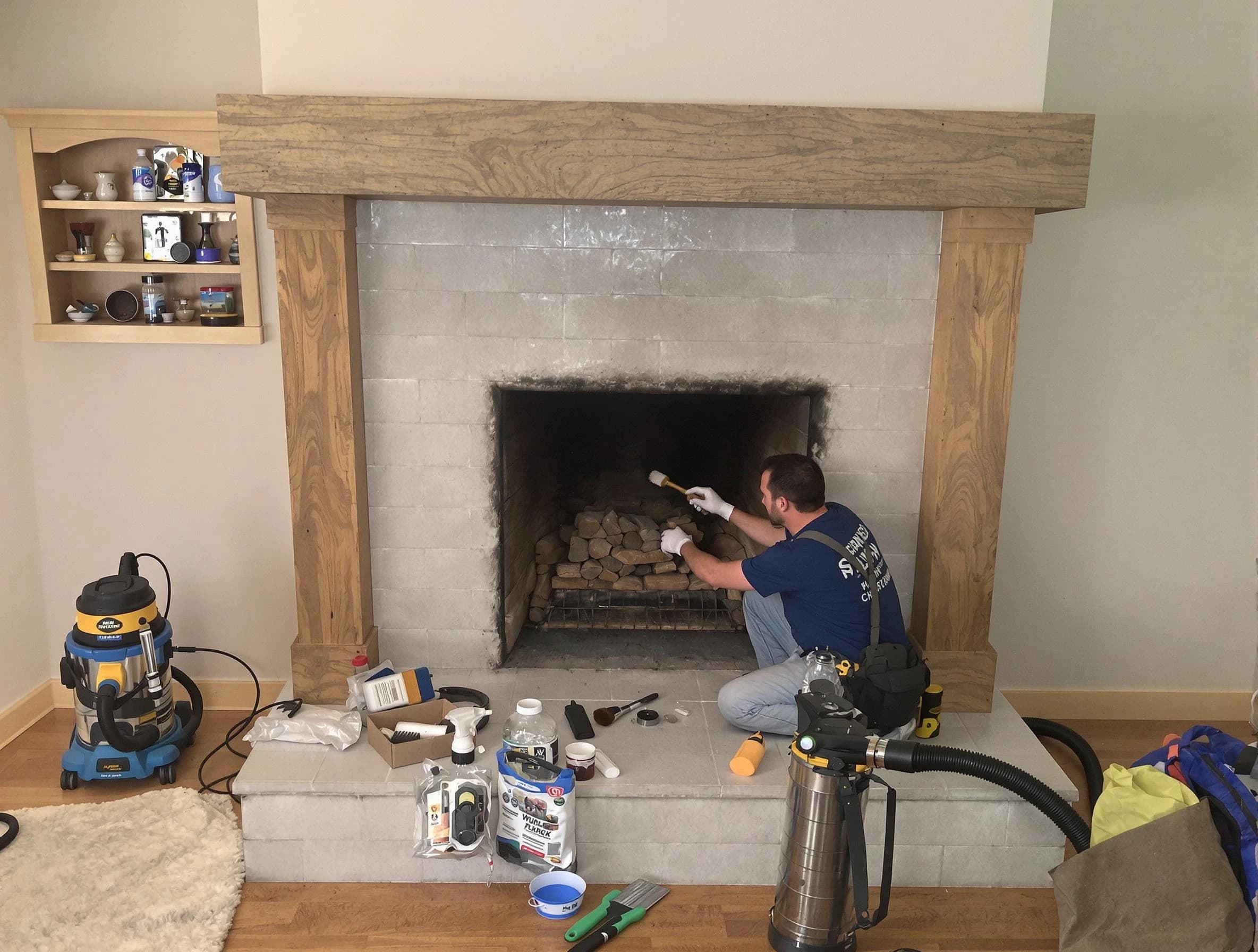 Detailed creosote removal process by Belleville Chimney Sweep in Belleville, NJ