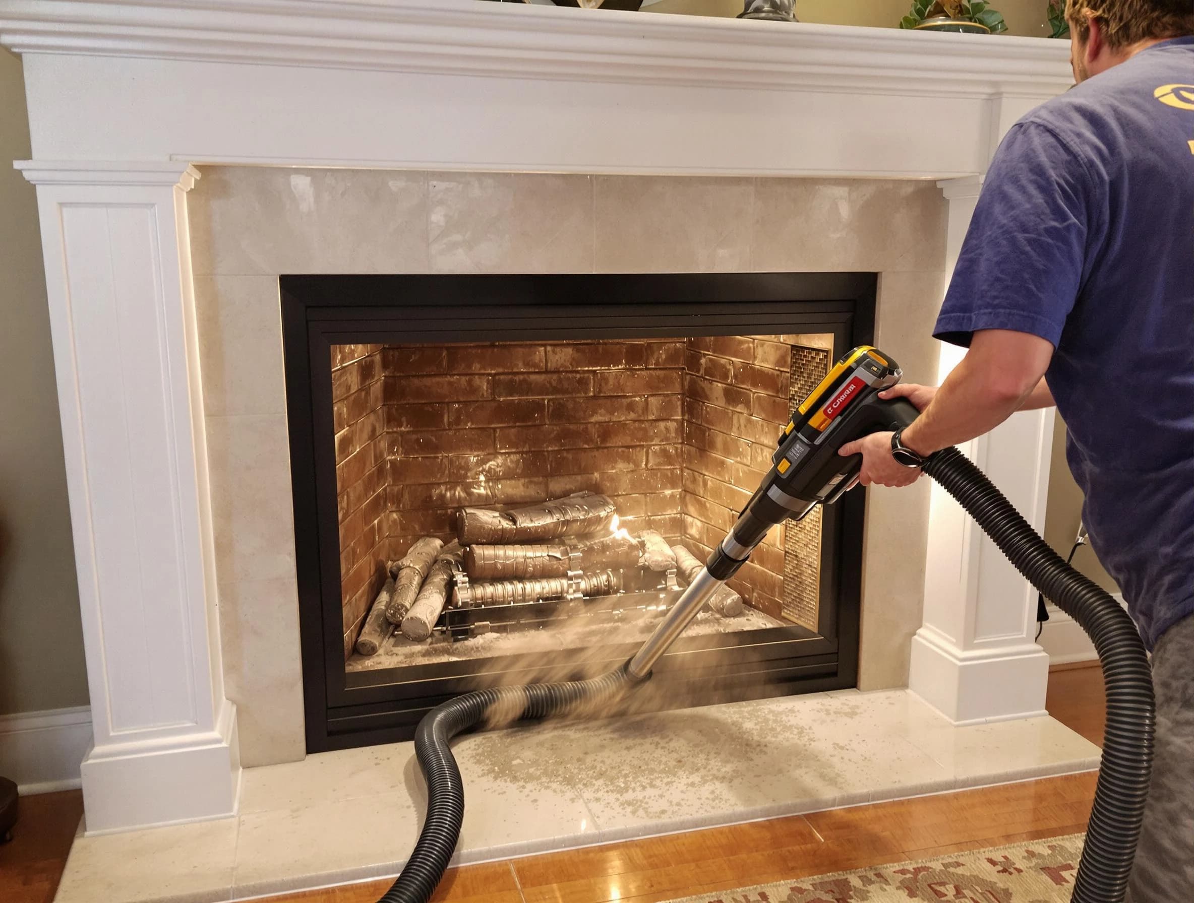 Fireplace cleaning performed by Belleville Chimney Sweep in Belleville, NJ