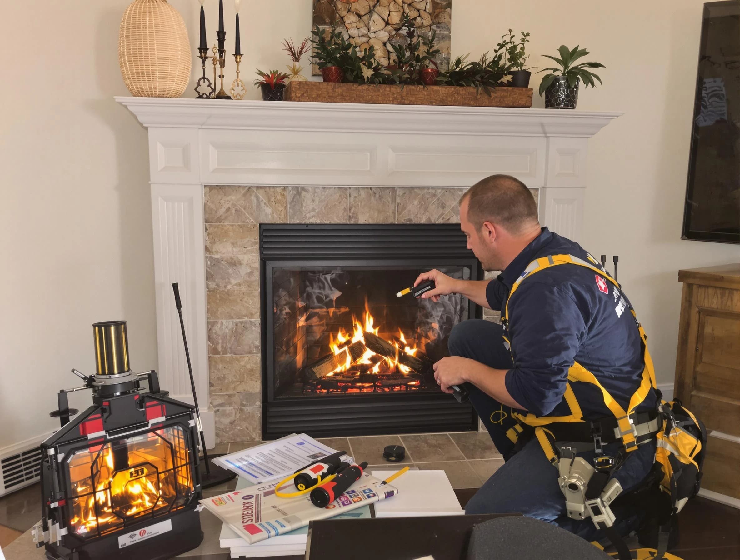 Safety-focused fireplace inspection by Belleville Chimney Sweep in Belleville, NJ