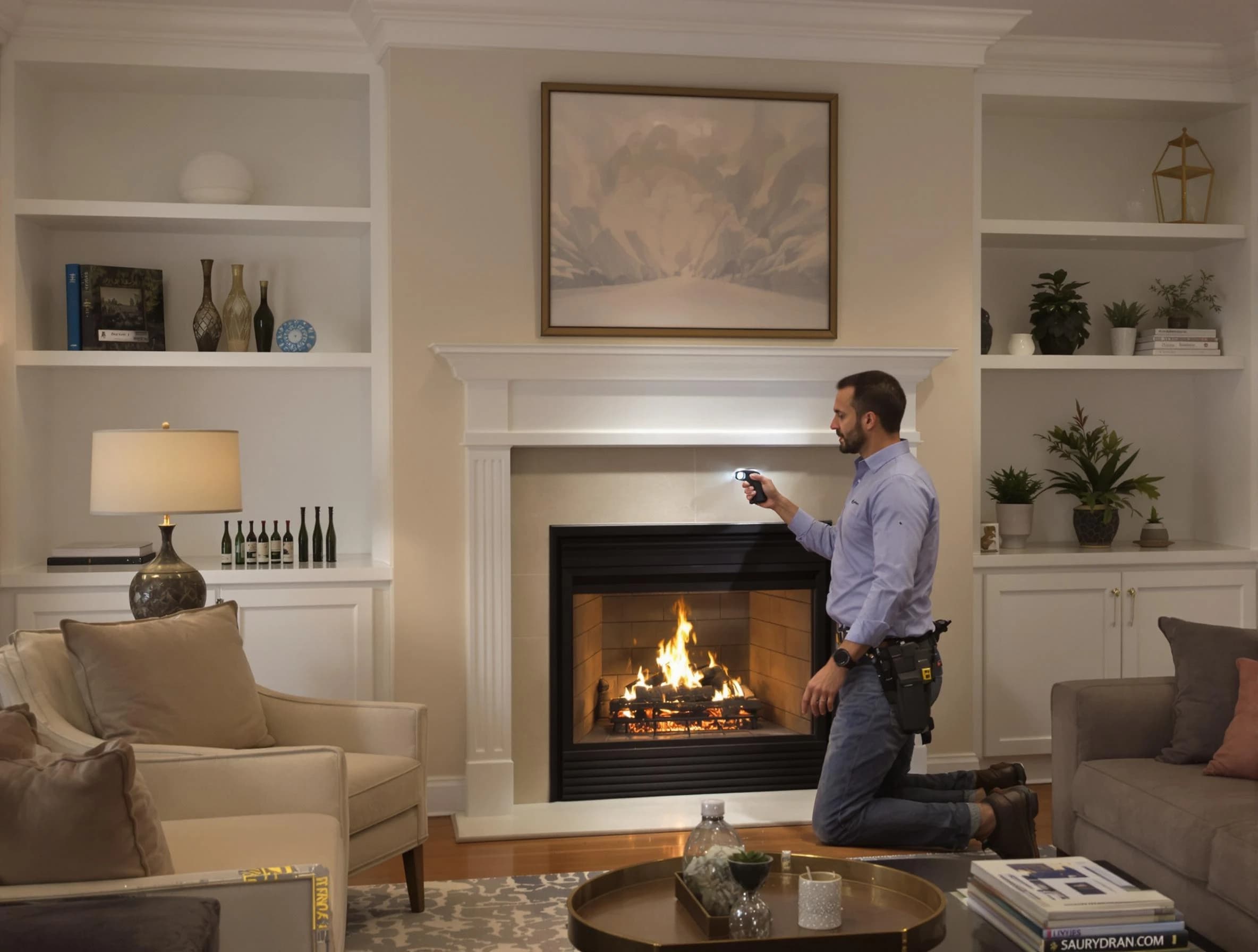 Belleville Chimney Sweep conducting a fireplace safety inspection in Belleville, NJ