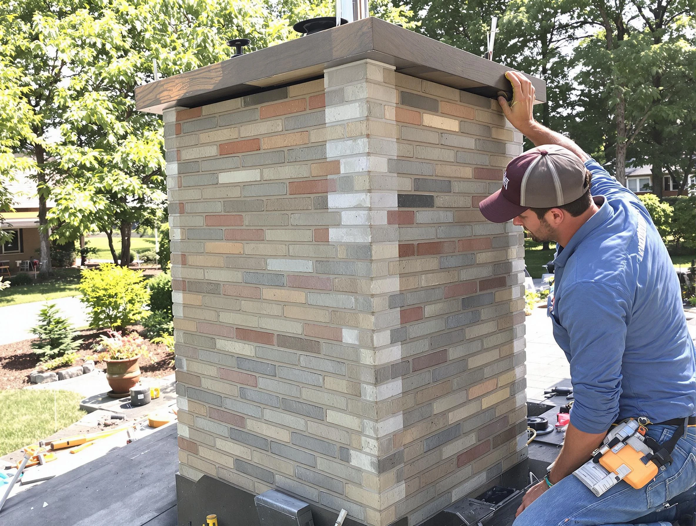 Belleville Chimney Sweep completing a modern chimney remodel in Belleville, NJ