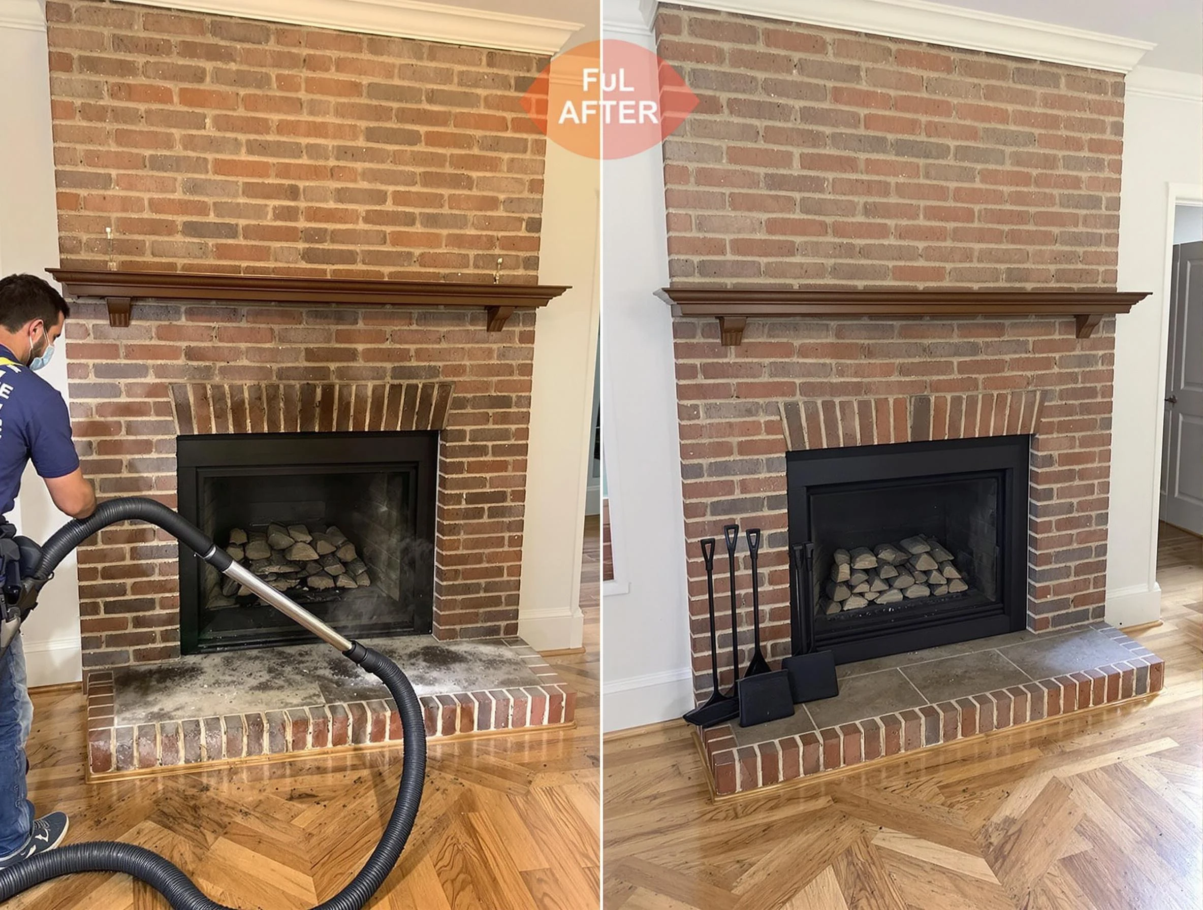 Belleville Chimney Sweep carefully sanitizing a fireplace in Belleville, NJ