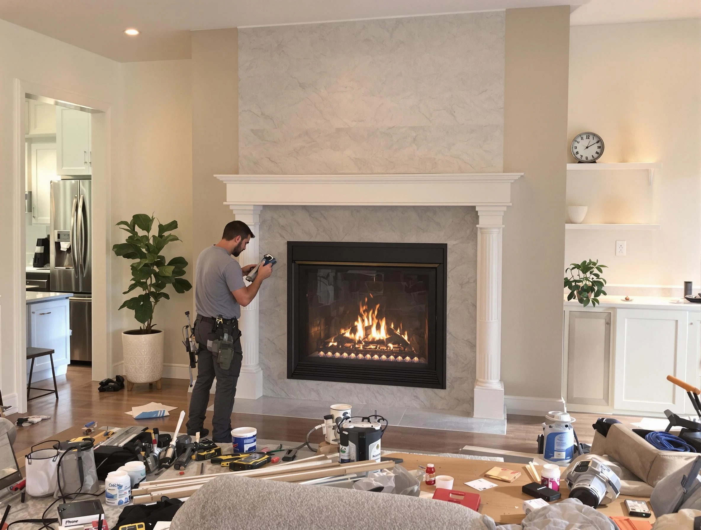 Newly installed fireplace by Belleville Chimney Sweep in Belleville, NJ