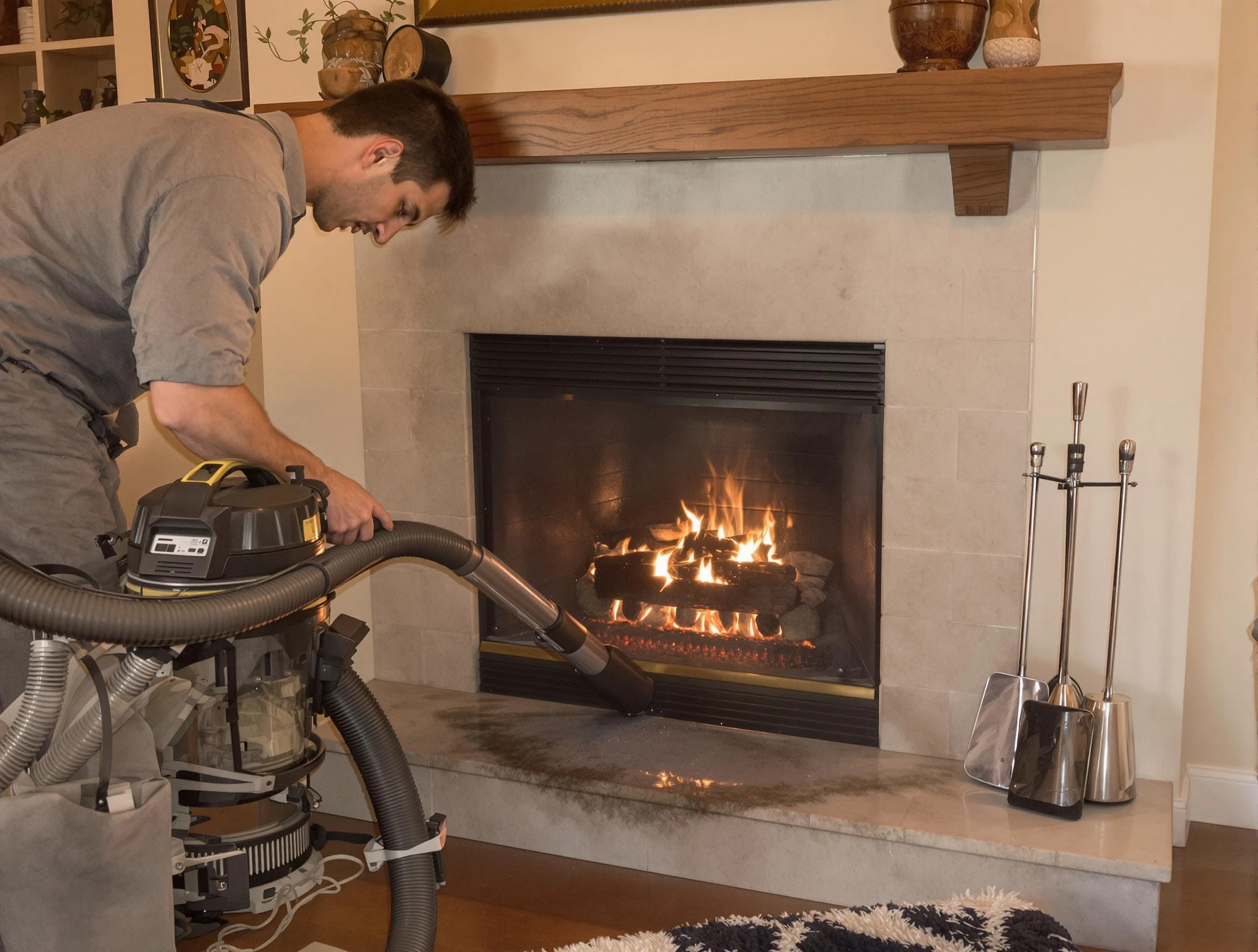 Routine fireplace upkeep by Belleville Chimney Sweep in Belleville, NJ